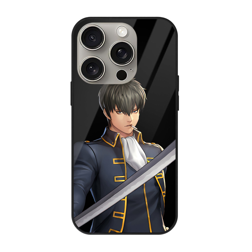 （画像用） ぎんたま 坂田銀時（さかたぎんとき） 神楽 志村新八（しむら しんぱち） GINTAMA Sakata Gintoki Kagura Shimura Shinpachi 【iPhone15Pro対応】スマホケース 耐衝撃＆黄変防止 背面ガラス