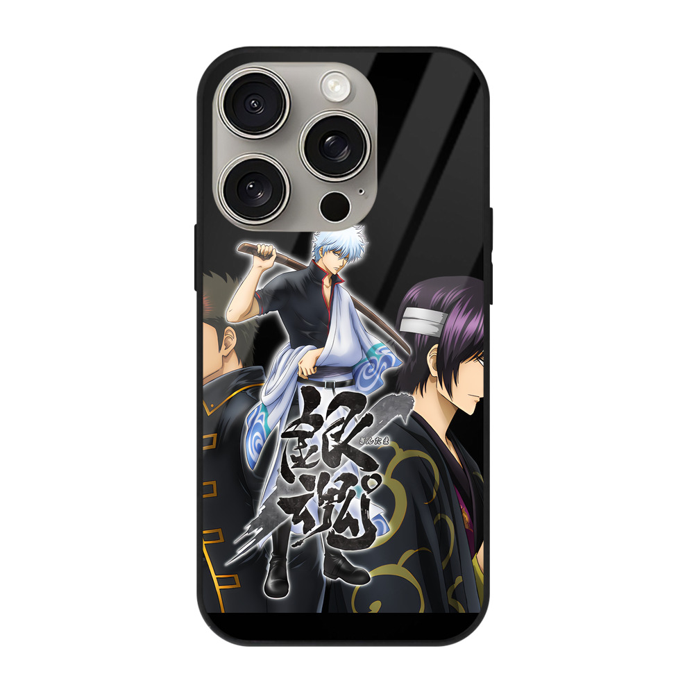 （画像用） ぎんたま 坂田銀時（さかたぎんとき） 神楽 志村新八（しむら しんぱち） GINTAMA Sakata Gintoki Kagura Shimura Shinpachi 【iPhone15Pro対応】スマホケース 耐衝撃＆黄変防止 背面ガラス
