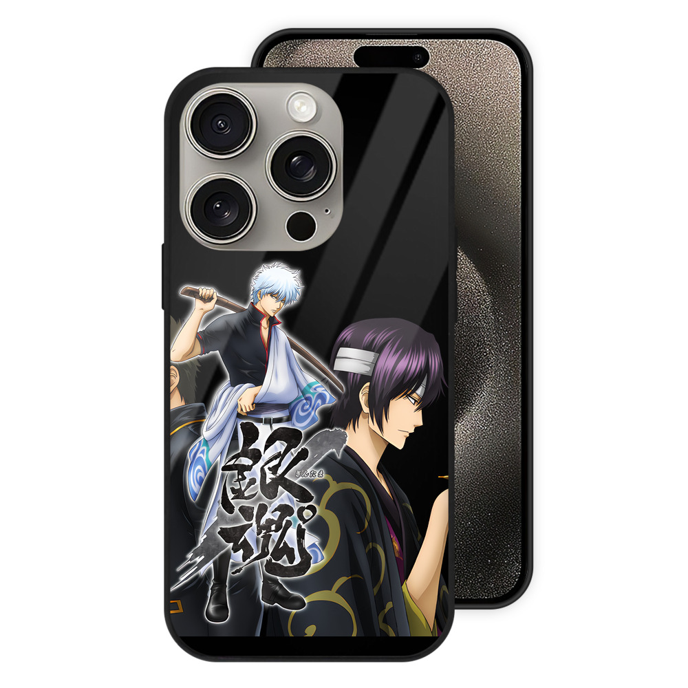 （画像用） ぎんたま 坂田銀時（さかたぎんとき） 神楽 志村新八（しむら しんぱち） GINTAMA Sakata Gintoki Kagura Shimura Shinpachi 【iPhone15Pro対応】スマホケース 耐衝撃＆黄変防止 背面ガラス