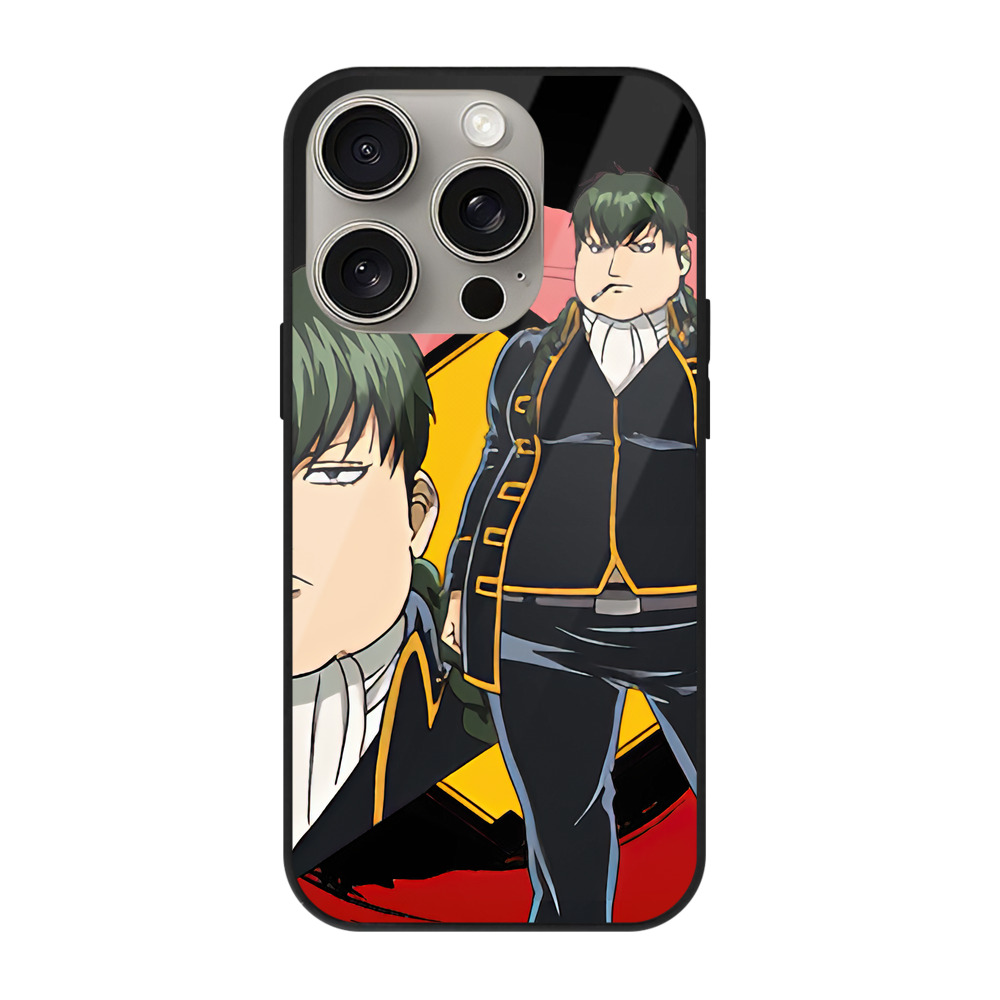 （画像用） ぎんたま 坂田銀時（さかたぎんとき） 神楽 志村新八（しむら しんぱち） GINTAMA Sakata Gintoki Kagura Shimura Shinpachi 【iPhone15Pro対応】スマホケース 耐衝撃＆黄変防止 背面ガラス