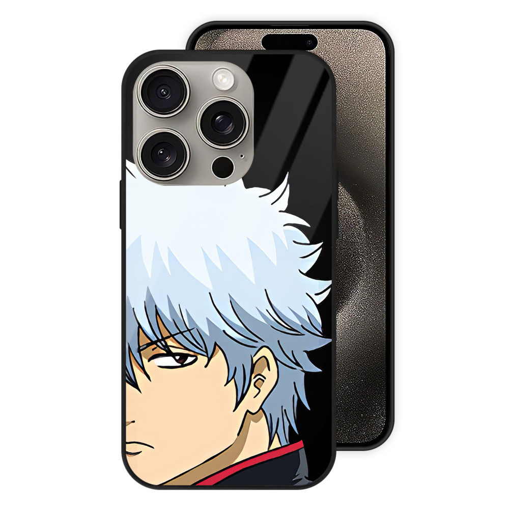 （画像用） ぎんたま 坂田銀時（さかたぎんとき） 神楽 志村新八（しむら しんぱち） GINTAMA Sakata Gintoki Kagura Shimura Shinpachi 【iPhone15Pro対応】スマホケース 耐衝撃＆黄変防止 背面ガラス