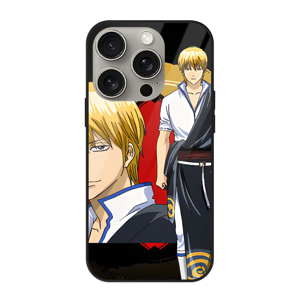 （画像用） ぎんたま 坂田銀時（さかたぎんとき） 神楽 志村新八（しむら しんぱち） GINTAMA Sakata Gintoki Kagura Shimura Shinpachi 【iPhone15Pro対応】スマホケース 耐衝撃＆黄変防止 背面ガラス