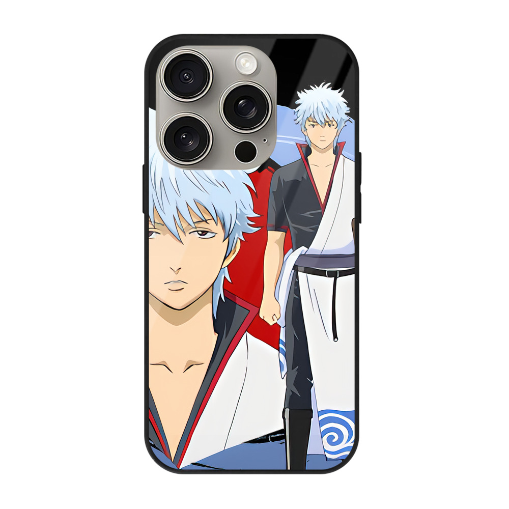（画像用） ぎんたま 坂田銀時（さかたぎんとき） 神楽 志村新八（しむら しんぱち） GINTAMA Sakata Gintoki Kagura Shimura Shinpachi 【iPhone15Pro対応】スマホケース 耐衝撃＆黄変防止 背面ガラス