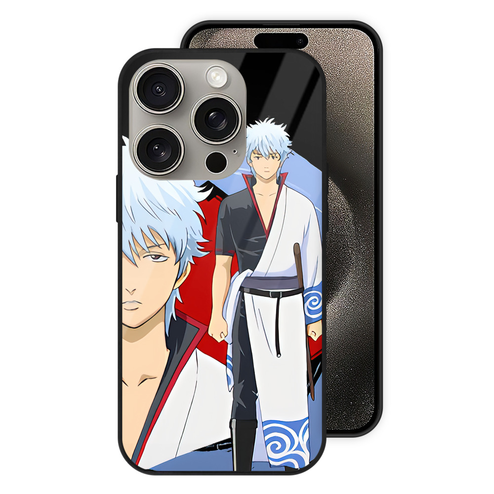 （画像用） ぎんたま 坂田銀時（さかたぎんとき） 神楽 志村新八（しむら しんぱち） GINTAMA Sakata Gintoki Kagura Shimura Shinpachi 【iPhone15Pro対応】スマホケース 耐衝撃＆黄変防止 背面ガラス