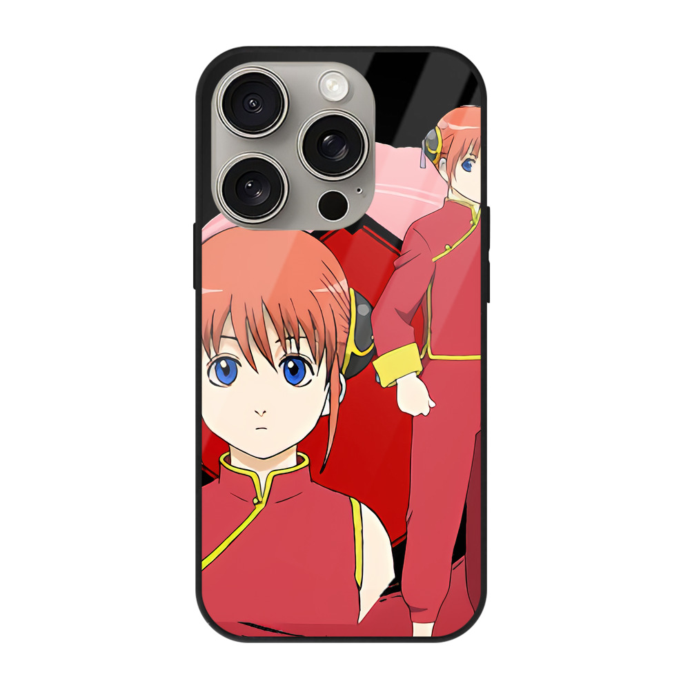 （画像用） ぎんたま 坂田銀時（さかたぎんとき） 神楽 志村新八（しむら しんぱち） GINTAMA Sakata Gintoki Kagura Shimura Shinpachi 【iPhone15Pro対応】スマホケース 耐衝撃＆黄変防止 背面ガラス