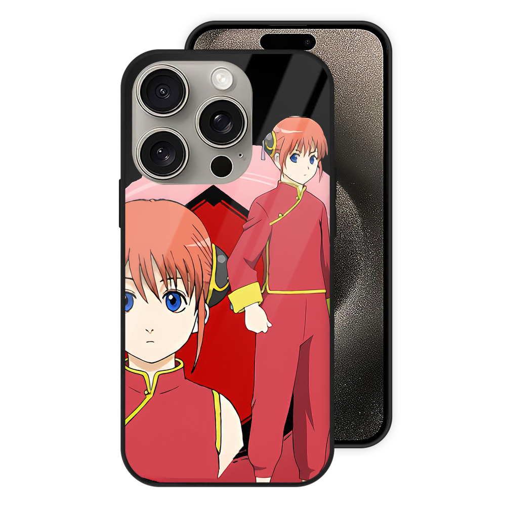 （画像用） ぎんたま 坂田銀時（さかたぎんとき） 神楽 志村新八（しむら しんぱち） GINTAMA Sakata Gintoki Kagura Shimura Shinpachi 【iPhone15Pro対応】スマホケース 耐衝撃＆黄変防止 背面ガラス