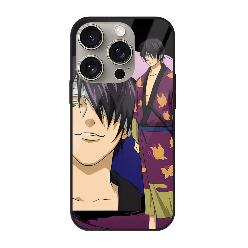 （画像用） ぎんたま 坂田銀時（さかたぎんとき） 神楽 志村新八（しむら しんぱち） GINTAMA Sakata Gintoki Kagura Shimura Shinpachi 【iPhone15Pro対応】スマホケース 耐衝撃＆黄変防止 背面ガラス