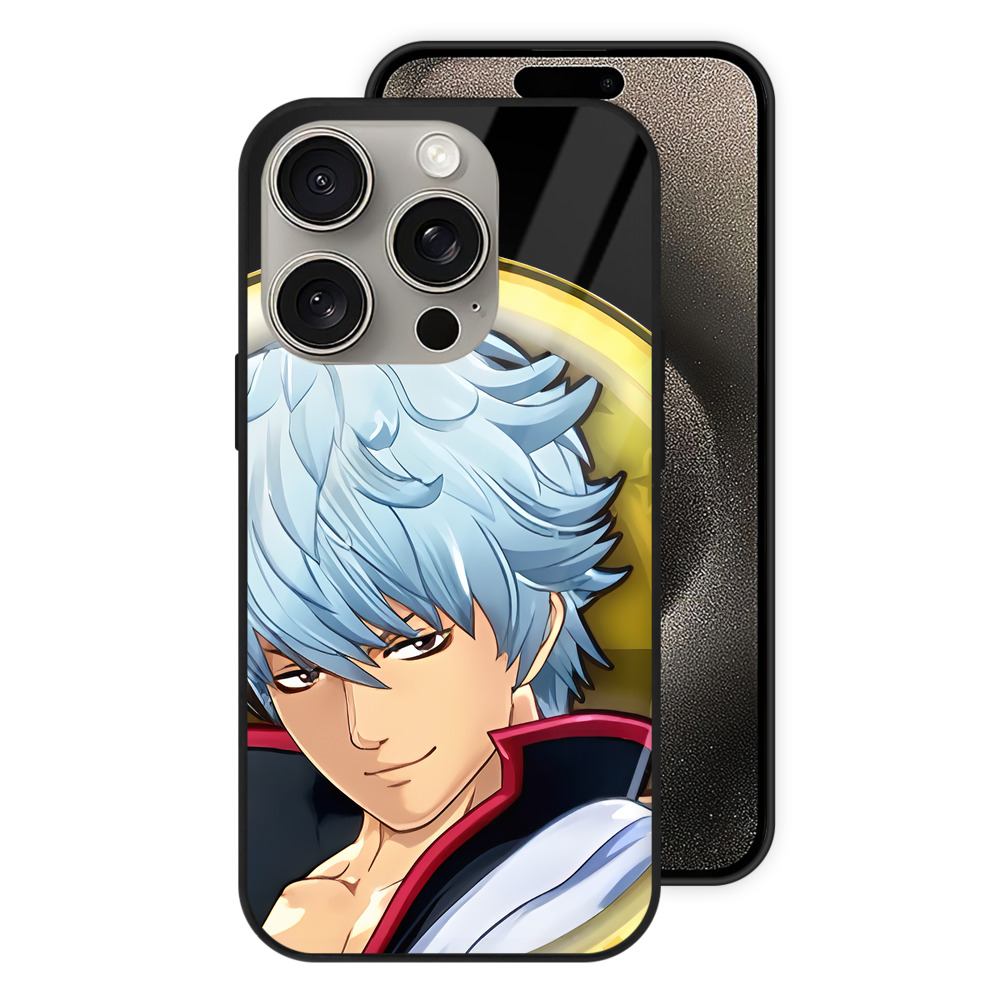 （画像用） ぎんたま 坂田銀時（さかたぎんとき） 神楽 志村新八（しむら しんぱち） GINTAMA Sakata Gintoki Kagura Shimura Shinpachi 【iPhone15Pro対応】スマホケース 耐衝撃＆黄変防止 背面ガラス