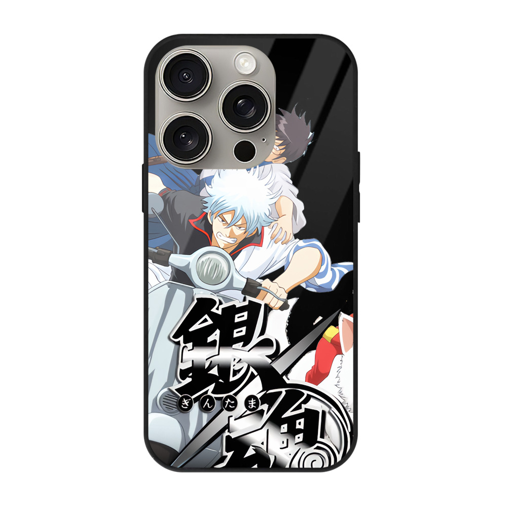 （画像用） ぎんたま 坂田銀時（さかたぎんとき） 神楽 志村新八（しむら しんぱち） GINTAMA Sakata Gintoki Kagura Shimura Shinpachi 【iPhone15Pro対応】スマホケース 耐衝撃＆黄変防止 背面ガラス