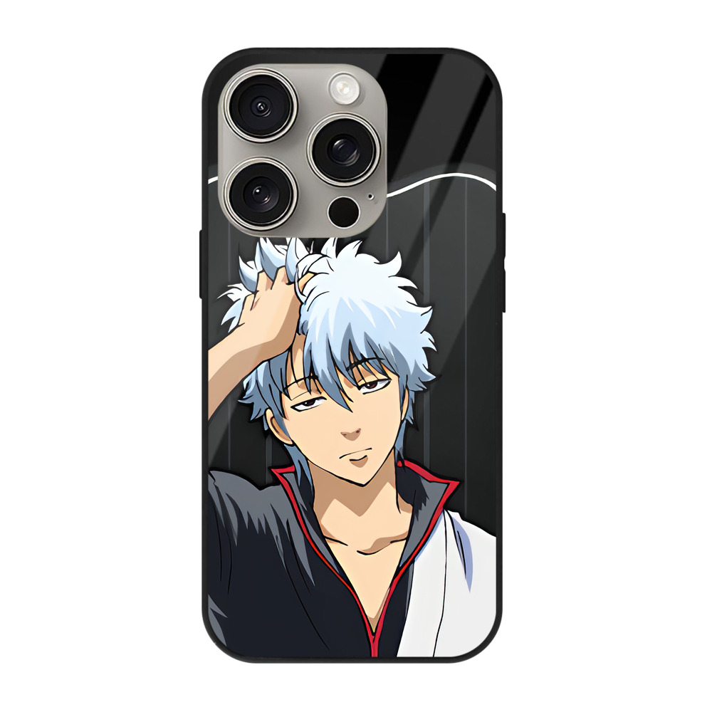 （画像用） ぎんたま 坂田銀時（さかたぎんとき） 神楽 志村新八（しむら しんぱち） GINTAMA Sakata Gintoki Kagura Shimura Shinpachi 【iPhone15Pro対応】スマホケース 耐衝撃＆黄変防止 背面ガラス