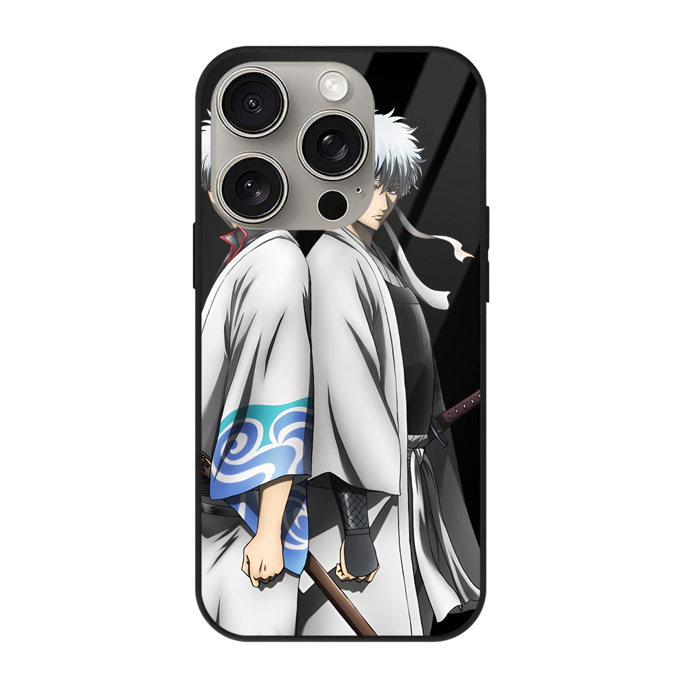 （画像用） ぎんたま 坂田銀時（さかたぎんとき） 神楽 志村新八（しむら しんぱち） GINTAMA Sakata Gintoki Kagura Shimura Shinpachi 【iPhone15Pro対応】スマホケース 耐衝撃＆黄変防止 背面ガラス