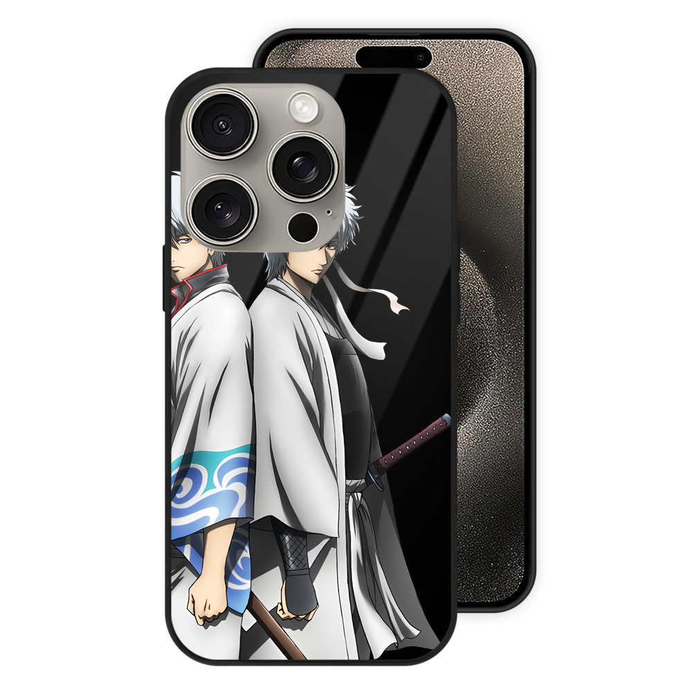 （画像用） ぎんたま 坂田銀時（さかたぎんとき） 神楽 志村新八（しむら しんぱち） GINTAMA Sakata Gintoki Kagura Shimura Shinpachi 【iPhone15Pro対応】スマホケース 耐衝撃＆黄変防止 背面ガラス
