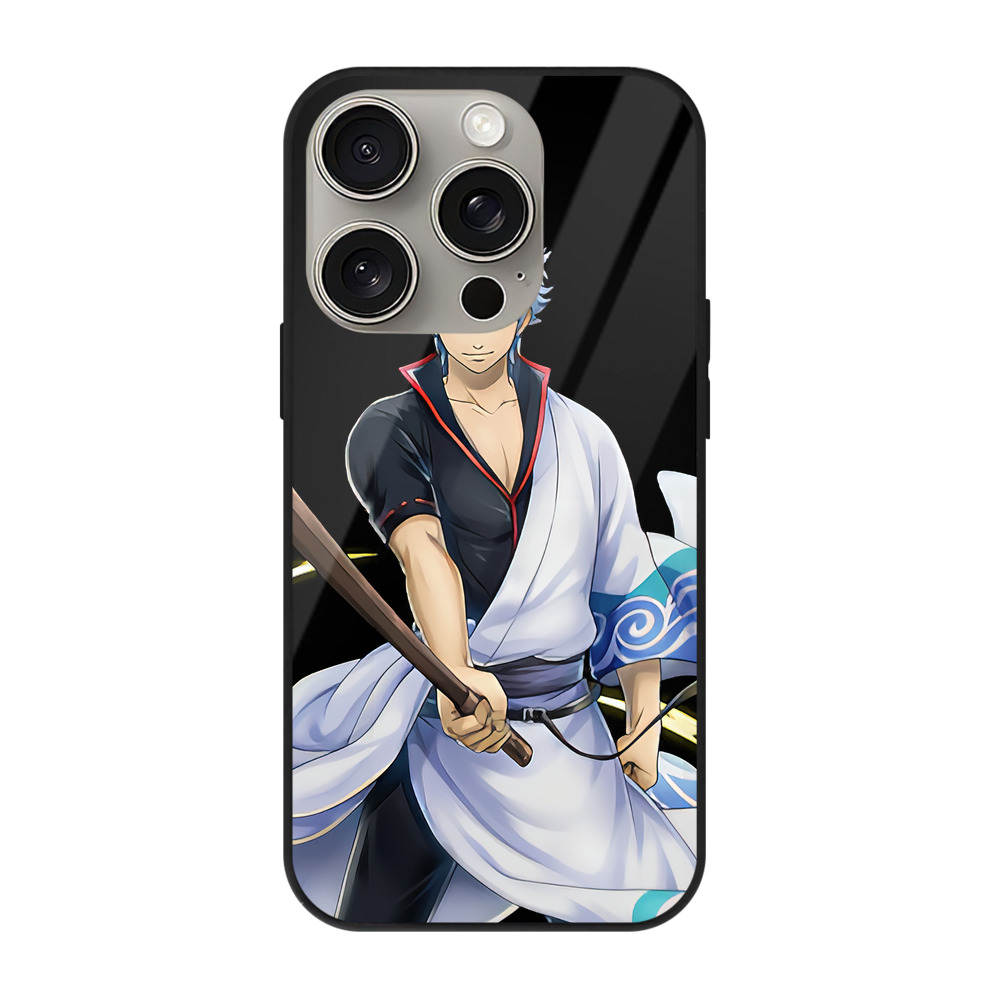 （画像用） ぎんたま 坂田銀時（さかたぎんとき） 神楽 志村新八（しむら しんぱち） GINTAMA Sakata Gintoki Kagura Shimura Shinpachi 【iPhone15Pro対応】スマホケース 耐衝撃＆黄変防止 背面ガラス