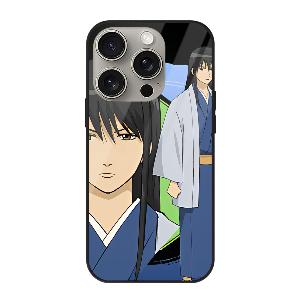 （画像用） ぎんたま 坂田銀時（さかたぎんとき） 神楽 志村新八（しむら しんぱち） GINTAMA Sakata Gintoki Kagura Shimura Shinpachi 【iPhone15Pro対応】スマホケース 耐衝撃＆黄変防止 背面ガラス