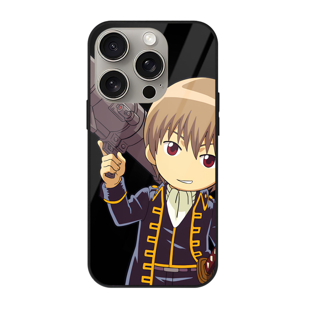 （画像用） ぎんたま 坂田銀時（さかたぎんとき） 神楽 志村新八（しむら しんぱち） GINTAMA Sakata Gintoki Kagura Shimura Shinpachi 【iPhone15Pro対応】スマホケース 耐衝撃＆黄変防止 背面ガラス