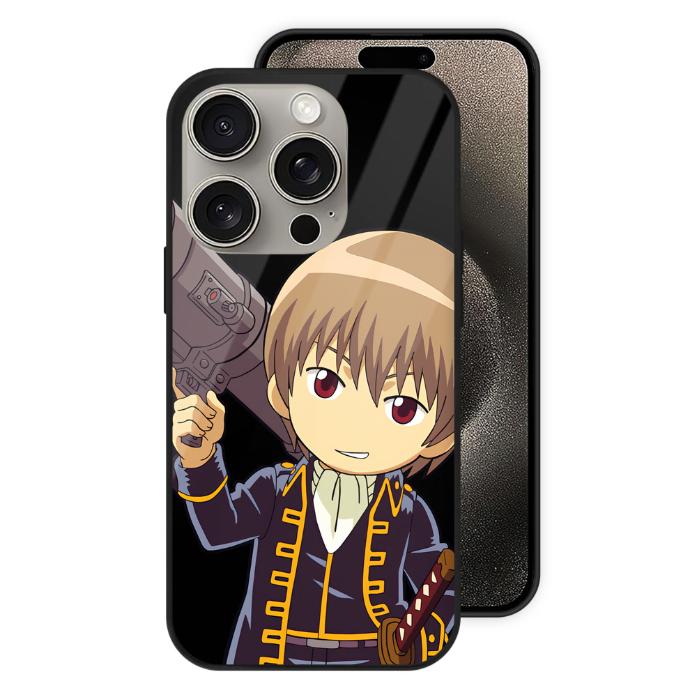 （画像用） ぎんたま 坂田銀時（さかたぎんとき） 神楽 志村新八（しむら しんぱち） GINTAMA Sakata Gintoki Kagura Shimura Shinpachi 【iPhone15Pro対応】スマホケース 耐衝撃＆黄変防止 背面ガラス