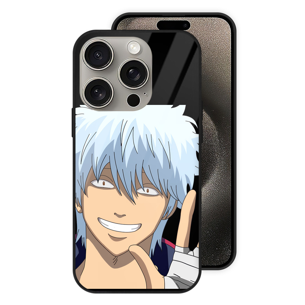 （画像用） ぎんたま 坂田銀時（さかたぎんとき） 神楽 志村新八（しむら しんぱち） GINTAMA Sakata Gintoki Kagura Shimura Shinpachi 【iPhone15Pro対応】スマホケース 耐衝撃＆黄変防止 背面ガラス