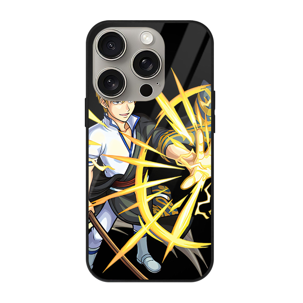 （画像用） ぎんたま 坂田銀時（さかたぎんとき） 神楽 志村新八（しむら しんぱち） GINTAMA Sakata Gintoki Kagura Shimura Shinpachi 【iPhone15Pro対応】スマホケース 耐衝撃＆黄変防止 背面ガラス