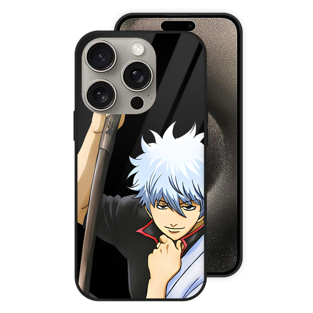 （画像用） ぎんたま 坂田銀時（さかたぎんとき） 神楽 志村新八（しむら しんぱち） GINTAMA Sakata Gintoki Kagura Shimura Shinpachi 【iPhone15Pro対応】スマホケース 耐衝撃＆黄変防止 背面ガラス