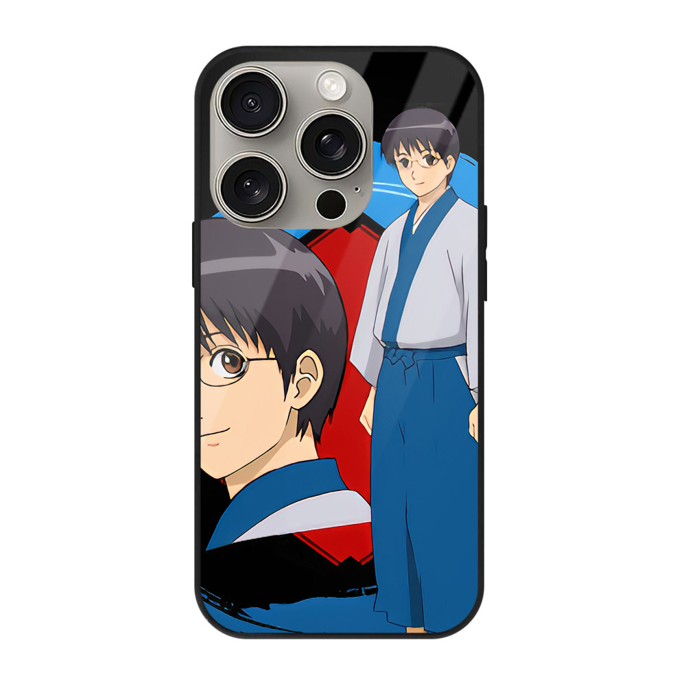 （画像用） ぎんたま 坂田銀時（さかたぎんとき） 神楽 志村新八（しむら しんぱち） GINTAMA Sakata Gintoki Kagura Shimura Shinpachi 【iPhone15Pro対応】スマホケース 耐衝撃＆黄変防止 背面ガラス
