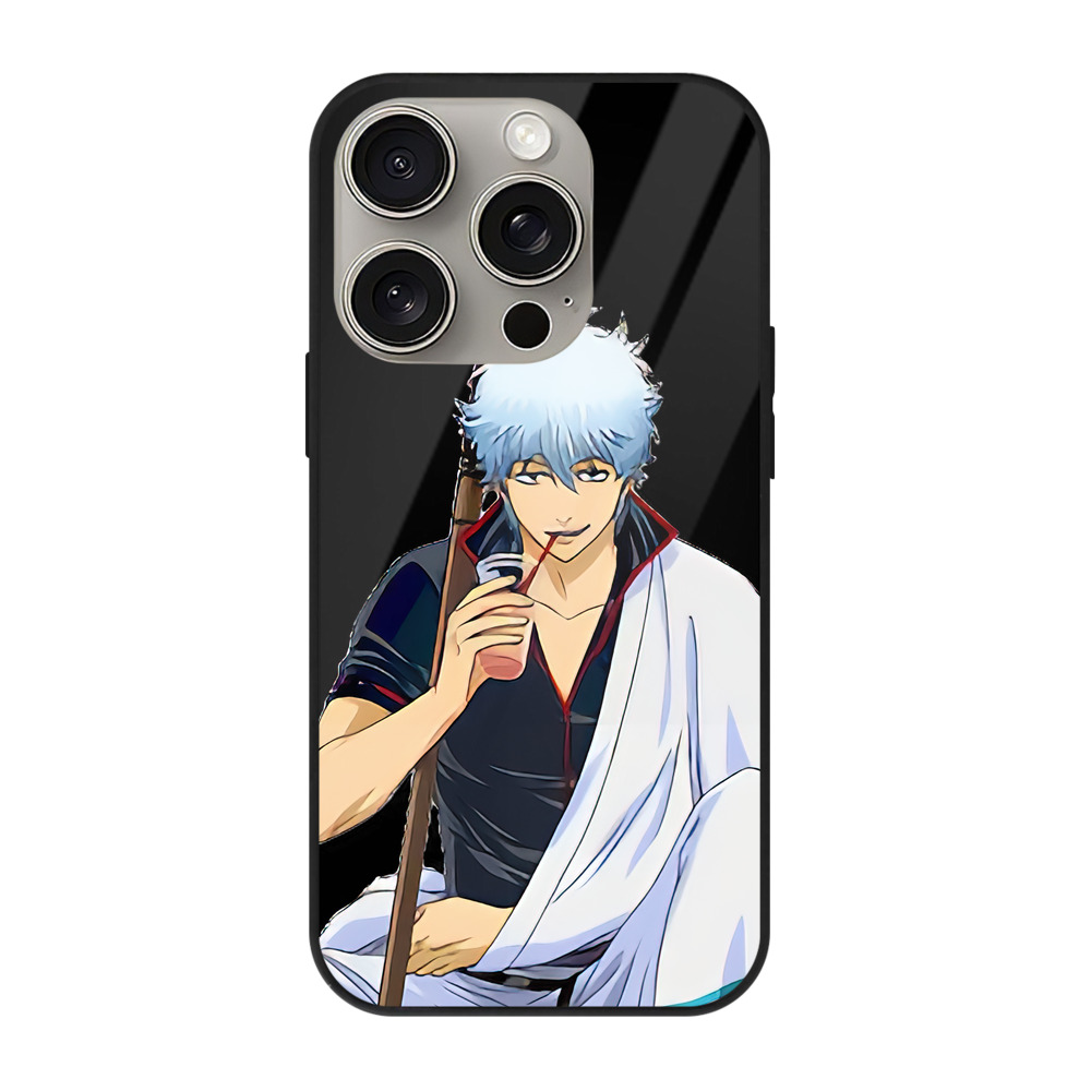 （画像用） ぎんたま 坂田銀時（さかたぎんとき） 神楽 志村新八（しむら しんぱち） GINTAMA Sakata Gintoki Kagura Shimura Shinpachi 【iPhone15Pro対応】スマホケース 耐衝撃＆黄変防止 背面ガラス