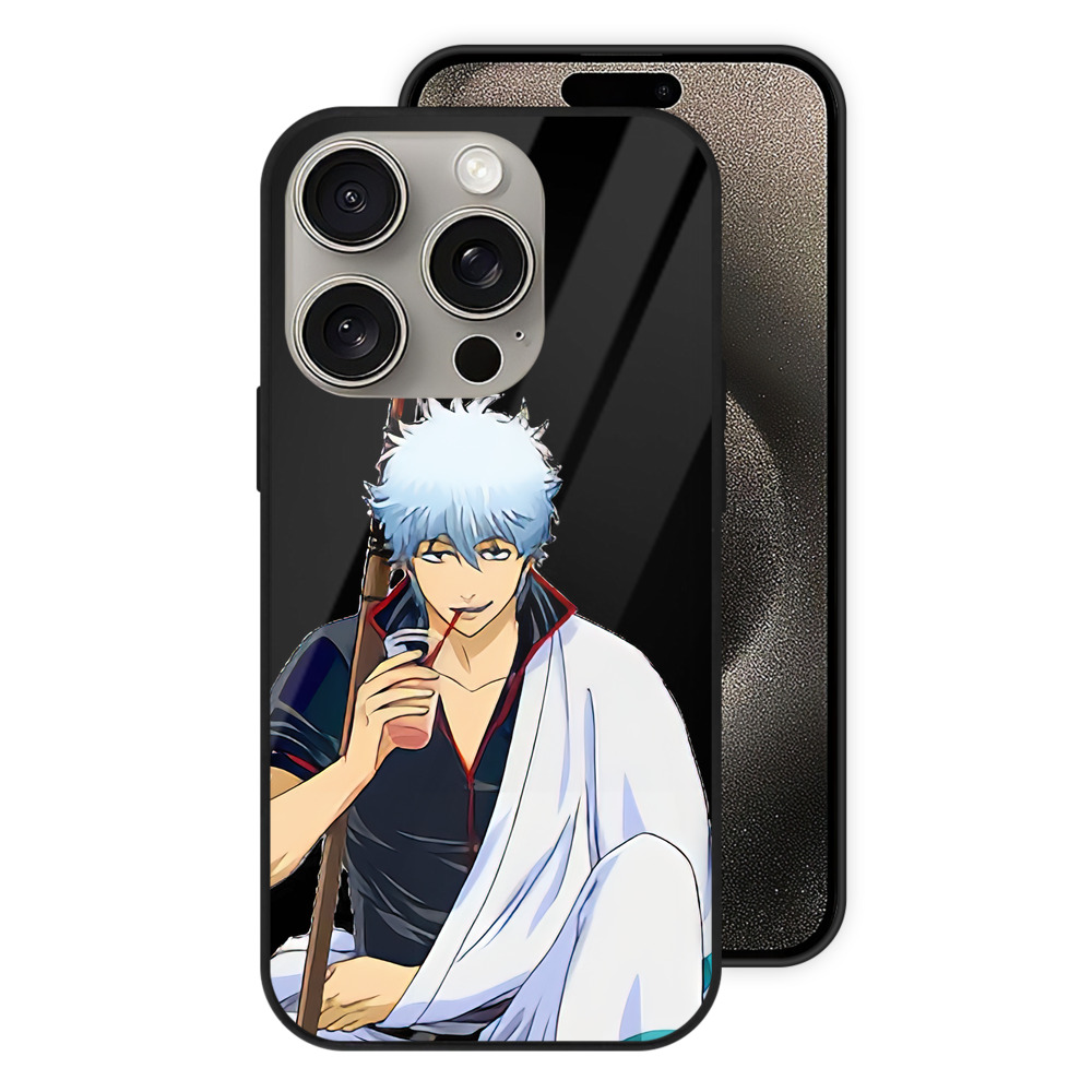 （画像用） ぎんたま 坂田銀時（さかたぎんとき） 神楽 志村新八（しむら しんぱち） GINTAMA Sakata Gintoki Kagura Shimura Shinpachi 【iPhone15Pro対応】スマホケース 耐衝撃＆黄変防止 背面ガラス