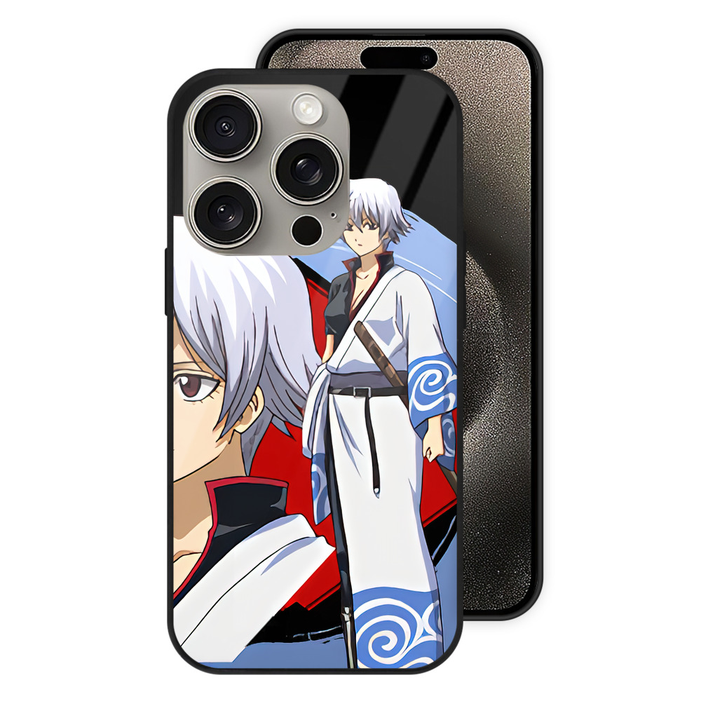 （画像用） ぎんたま 坂田銀時（さかたぎんとき） 神楽 志村新八（しむら しんぱち） GINTAMA Sakata Gintoki Kagura Shimura Shinpachi 【iPhone15Pro対応】スマホケース 耐衝撃＆黄変防止 背面ガラス