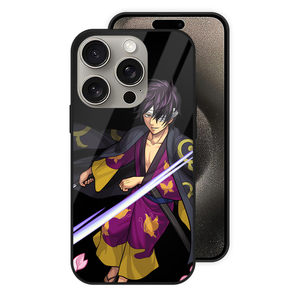 （画像用） ぎんたま 坂田銀時（さかたぎんとき） 神楽 志村新八（しむら しんぱち） GINTAMA Sakata Gintoki Kagura Shimura Shinpachi 【iPhone15Pro対応】スマホケース 耐衝撃＆黄変防止 背面ガラス