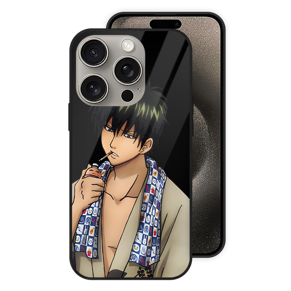 （画像用） ぎんたま 坂田銀時（さかたぎんとき） 神楽 志村新八（しむら しんぱち） GINTAMA Sakata Gintoki Kagura Shimura Shinpachi 【iPhone15Pro対応】スマホケース 耐衝撃＆黄変防止 背面ガラス