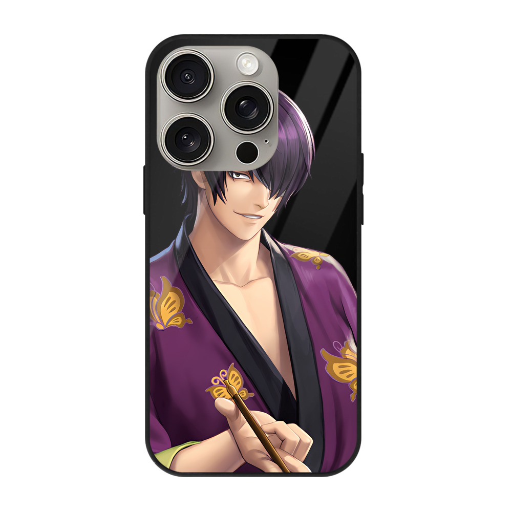 （画像用） ぎんたま 坂田銀時（さかたぎんとき） 神楽 志村新八（しむら しんぱち） GINTAMA Sakata Gintoki Kagura Shimura Shinpachi 【iPhone15Pro対応】スマホケース 耐衝撃＆黄変防止 背面ガラス