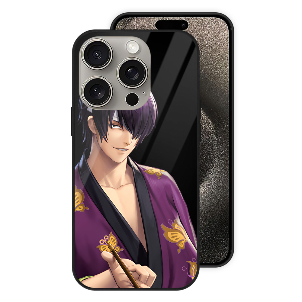 （画像用） ぎんたま 坂田銀時（さかたぎんとき） 神楽 志村新八（しむら しんぱち） GINTAMA Sakata Gintoki Kagura Shimura Shinpachi 【iPhone15Pro対応】スマホケース 耐衝撃＆黄変防止 背面ガラス