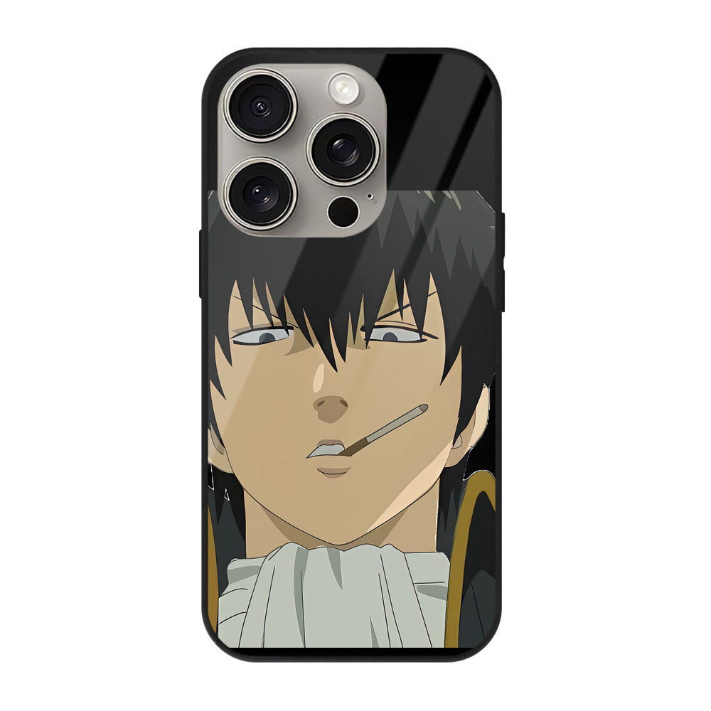 （画像用） ぎんたま 坂田銀時（さかたぎんとき） 神楽 志村新八（しむら しんぱち） GINTAMA Sakata Gintoki Kagura Shimura Shinpachi 【iPhone15Pro対応】スマホケース 耐衝撃＆黄変防止 背面ガラス