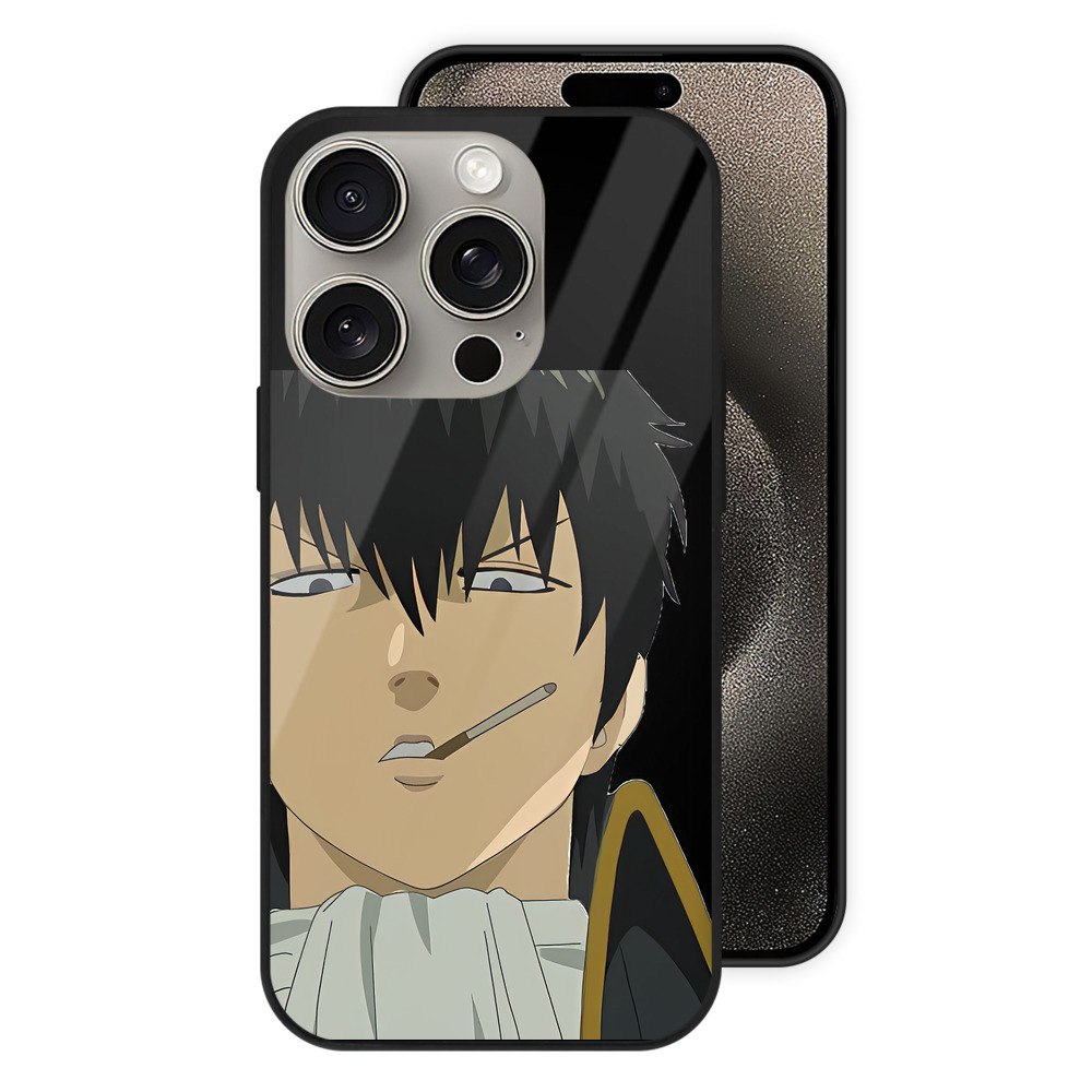 （画像用） ぎんたま 坂田銀時（さかたぎんとき） 神楽 志村新八（しむら しんぱち） GINTAMA Sakata Gintoki Kagura Shimura Shinpachi 【iPhone15Pro対応】スマホケース 耐衝撃＆黄変防止 背面ガラス