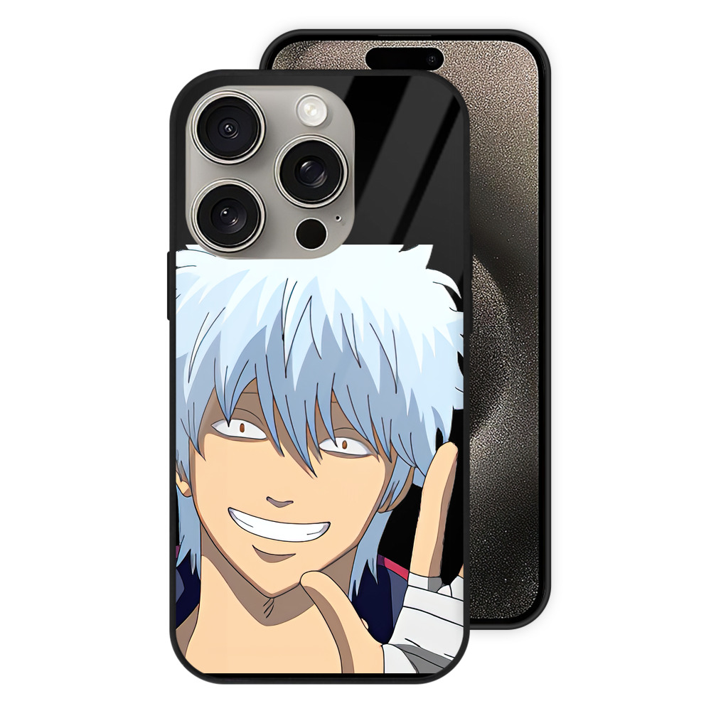 ぎんたま 坂田銀時（さかたぎんとき） 神楽 志村新八（しむら しんぱち） GINTAMA Sakata Gintoki Kagura Shimura Shinpachi 【iPhone15Pro対応】スマホケース 耐衝撃＆黄変防止 背面ガラス