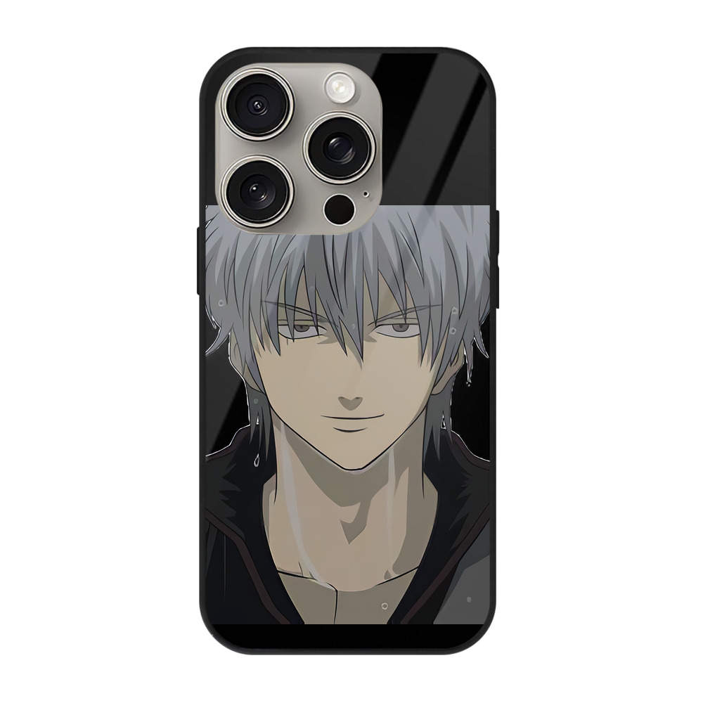 （画像用） ぎんたま 坂田銀時（さかたぎんとき） 神楽 志村新八（しむら しんぱち） GINTAMA Sakata Gintoki Kagura Shimura Shinpachi 【iPhone15Pro対応】スマホケース 耐衝撃＆黄変防止 背面ガラス