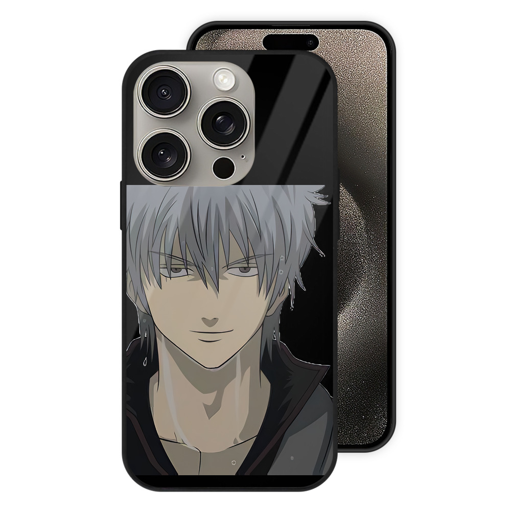 （画像用） ぎんたま 坂田銀時（さかたぎんとき） 神楽 志村新八（しむら しんぱち） GINTAMA Sakata Gintoki Kagura Shimura Shinpachi 【iPhone15Pro対応】スマホケース 耐衝撃＆黄変防止 背面ガラス