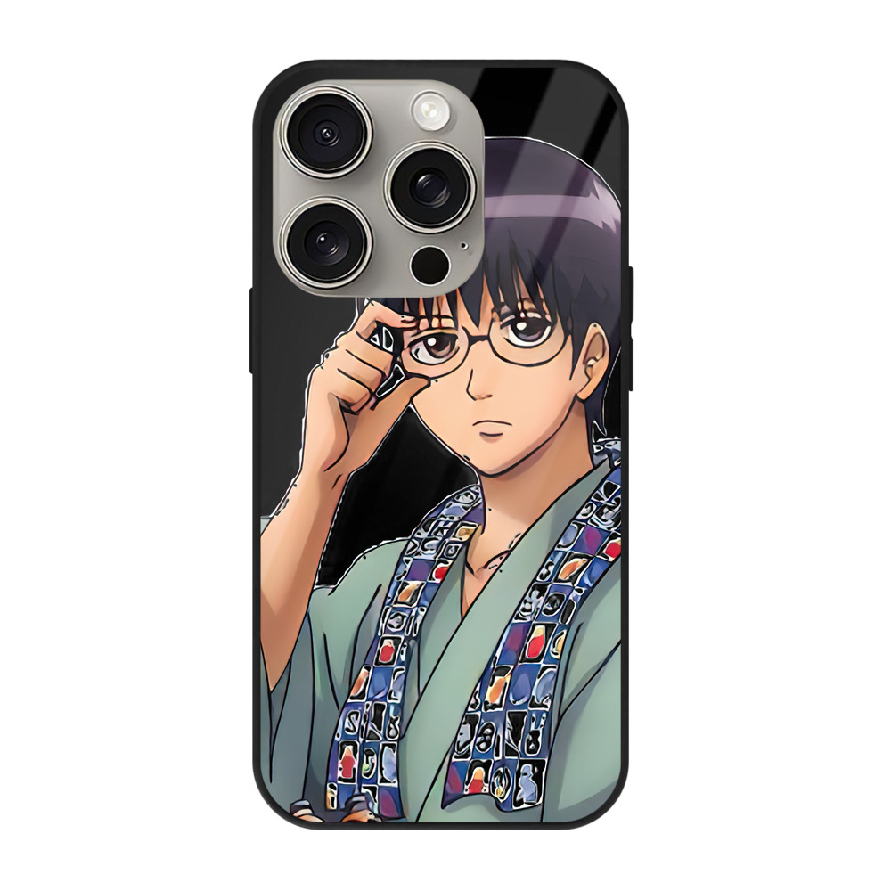 （画像用） ぎんたま 坂田銀時（さかたぎんとき） 神楽 志村新八（しむら しんぱち） GINTAMA Sakata Gintoki Kagura Shimura Shinpachi 【iPhone15Pro対応】スマホケース 耐衝撃＆黄変防止 背面ガラス