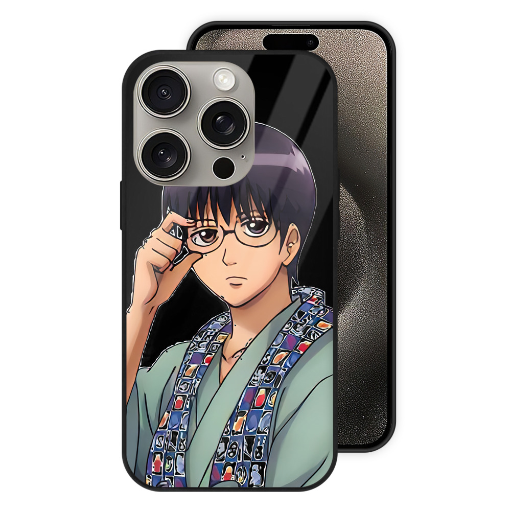 （画像用） ぎんたま 坂田銀時（さかたぎんとき） 神楽 志村新八（しむら しんぱち） GINTAMA Sakata Gintoki Kagura Shimura Shinpachi 【iPhone15Pro対応】スマホケース 耐衝撃＆黄変防止 背面ガラス
