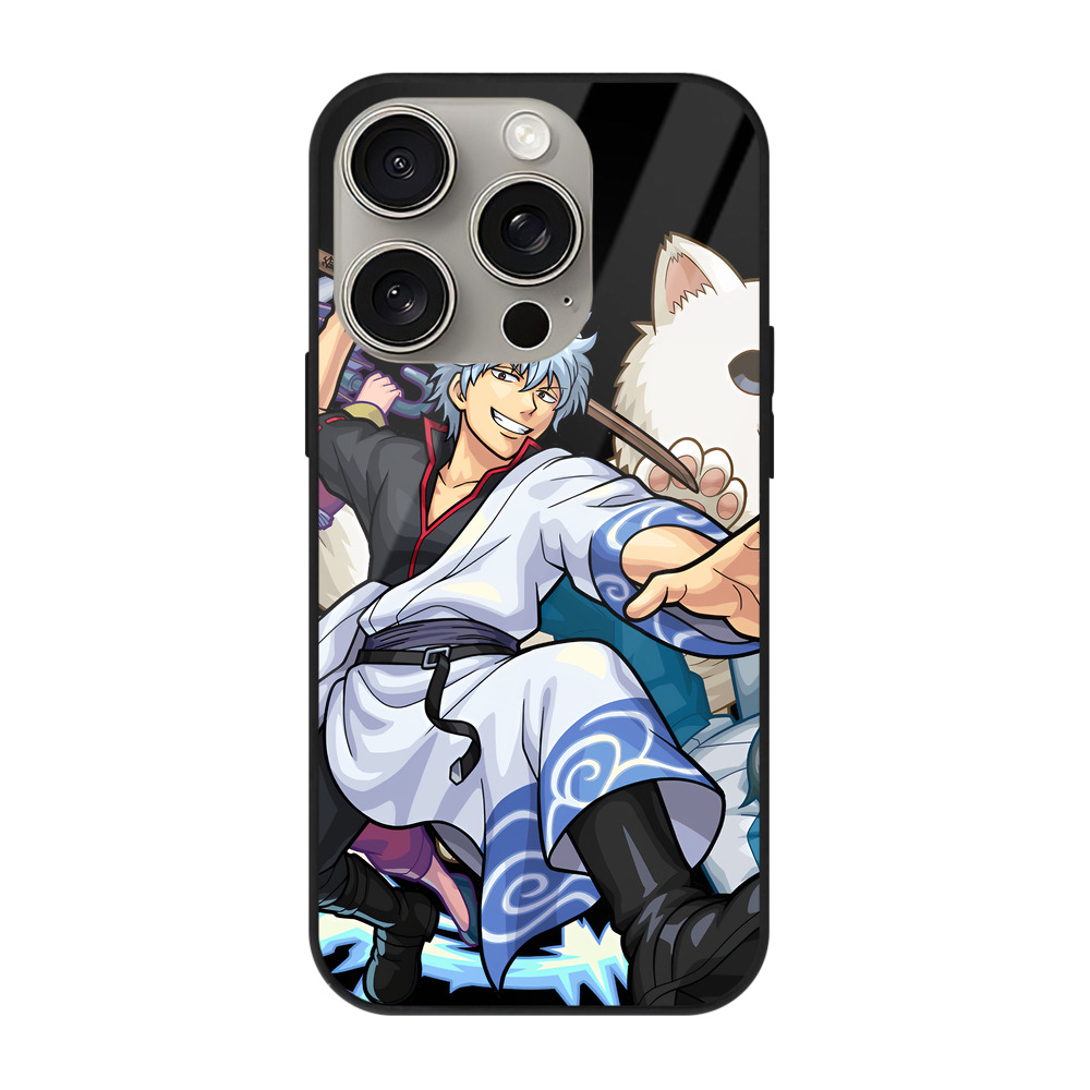 （画像用） ぎんたま 坂田銀時（さかたぎんとき） 神楽 志村新八（しむら しんぱち） GINTAMA Sakata Gintoki Kagura Shimura Shinpachi 【iPhone15Pro対応】スマホケース 耐衝撃＆黄変防止 背面ガラス