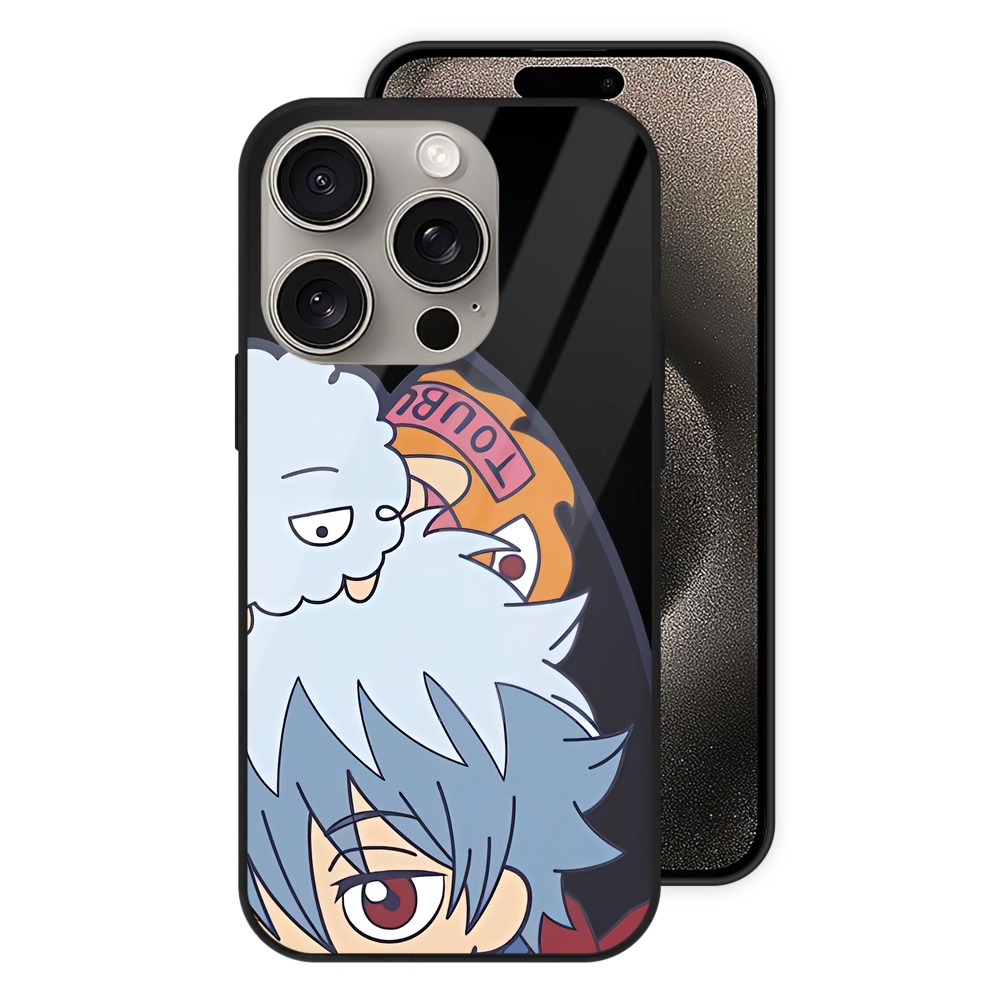 （画像用） ぎんたま 坂田銀時（さかたぎんとき） 神楽 志村新八（しむら しんぱち） GINTAMA Sakata Gintoki Kagura Shimura Shinpachi 【iPhone15Pro対応】スマホケース 耐衝撃＆黄変防止 背面ガラス