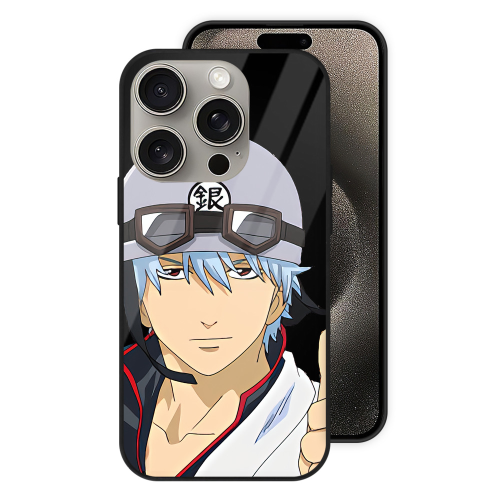 （画像用） ぎんたま 坂田銀時（さかたぎんとき） 神楽 志村新八（しむら しんぱち） GINTAMA Sakata Gintoki Kagura Shimura Shinpachi 【iPhone15Pro対応】スマホケース 耐衝撃＆黄変防止 背面ガラス