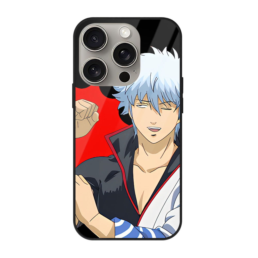 （画像用） ぎんたま 坂田銀時（さかたぎんとき） 神楽 志村新八（しむら しんぱち） GINTAMA Sakata Gintoki Kagura Shimura Shinpachi 【iPhone15Pro対応】スマホケース 耐衝撃＆黄変防止 背面ガラス