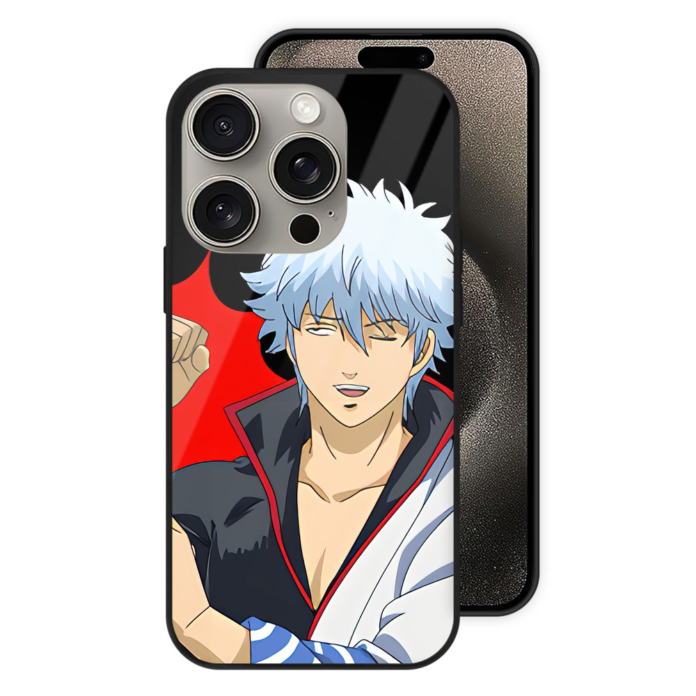 （画像用） ぎんたま 坂田銀時（さかたぎんとき） 神楽 志村新八（しむら しんぱち） GINTAMA Sakata Gintoki Kagura Shimura Shinpachi 【iPhone15Pro対応】スマホケース 耐衝撃＆黄変防止 背面ガラス