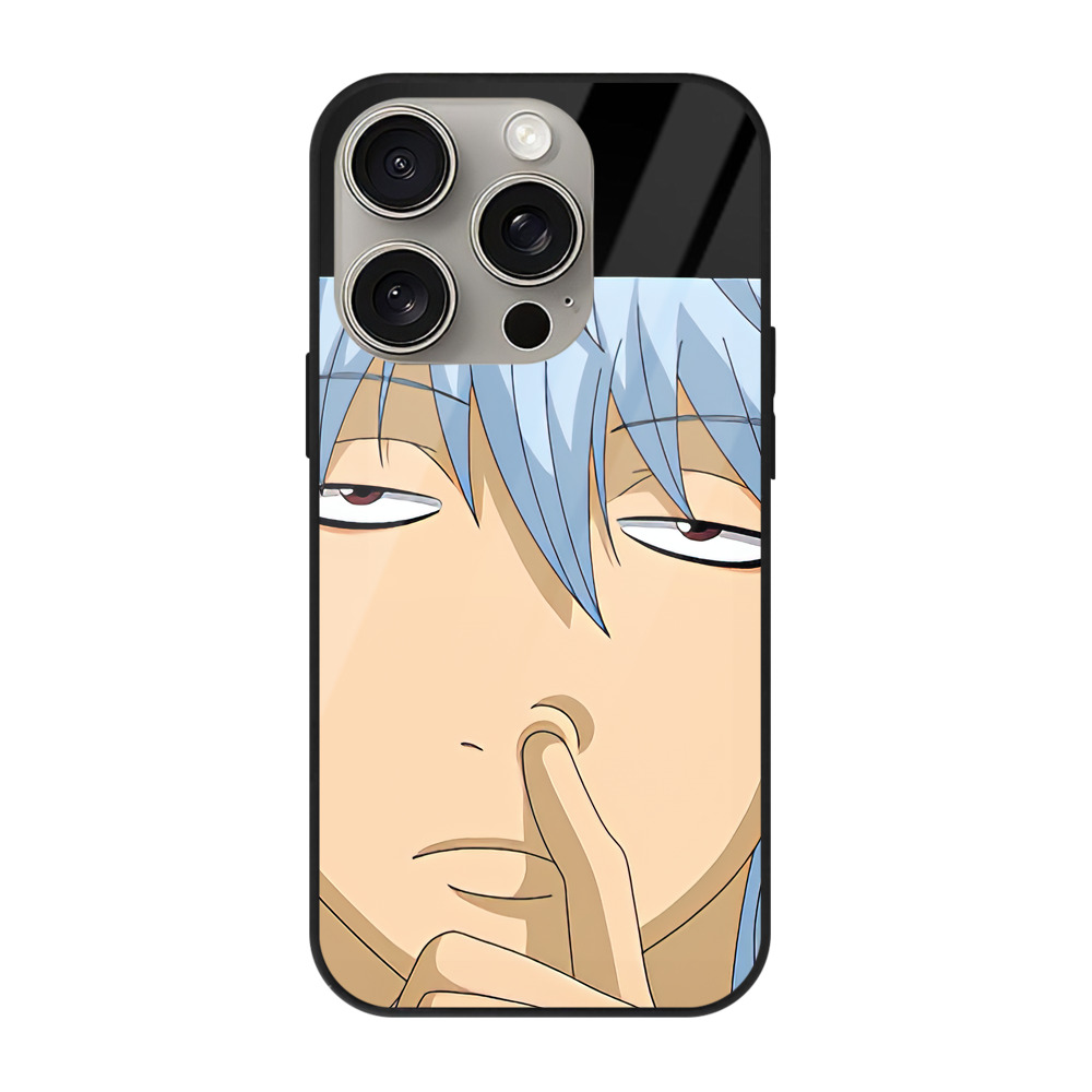 （画像用） ぎんたま 坂田銀時（さかたぎんとき） 神楽 志村新八（しむら しんぱち） GINTAMA Sakata Gintoki Kagura Shimura Shinpachi 【iPhone15Pro対応】スマホケース 耐衝撃＆黄変防止 背面ガラス