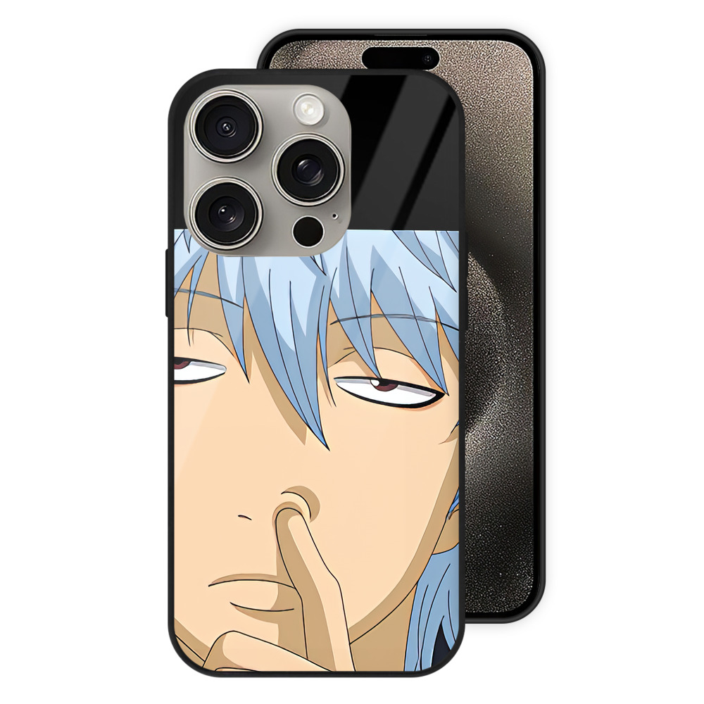 （画像用） ぎんたま 坂田銀時（さかたぎんとき） 神楽 志村新八（しむら しんぱち） GINTAMA Sakata Gintoki Kagura Shimura Shinpachi 【iPhone15Pro対応】スマホケース 耐衝撃＆黄変防止 背面ガラス