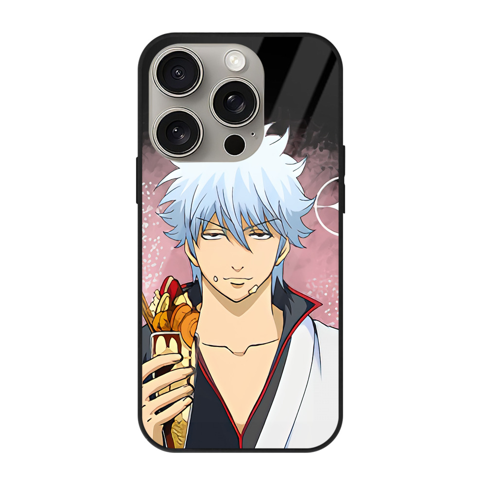 （画像用） ぎんたま 坂田銀時（さかたぎんとき） 神楽 志村新八（しむら しんぱち） GINTAMA Sakata Gintoki Kagura Shimura Shinpachi 【iPhone15Pro対応】スマホケース 耐衝撃＆黄変防止 背面ガラス