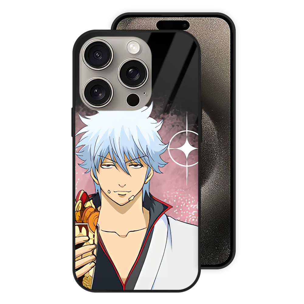 （画像用） ぎんたま 坂田銀時（さかたぎんとき） 神楽 志村新八（しむら しんぱち） GINTAMA Sakata Gintoki Kagura Shimura Shinpachi 【iPhone15Pro対応】スマホケース 耐衝撃＆黄変防止 背面ガラス