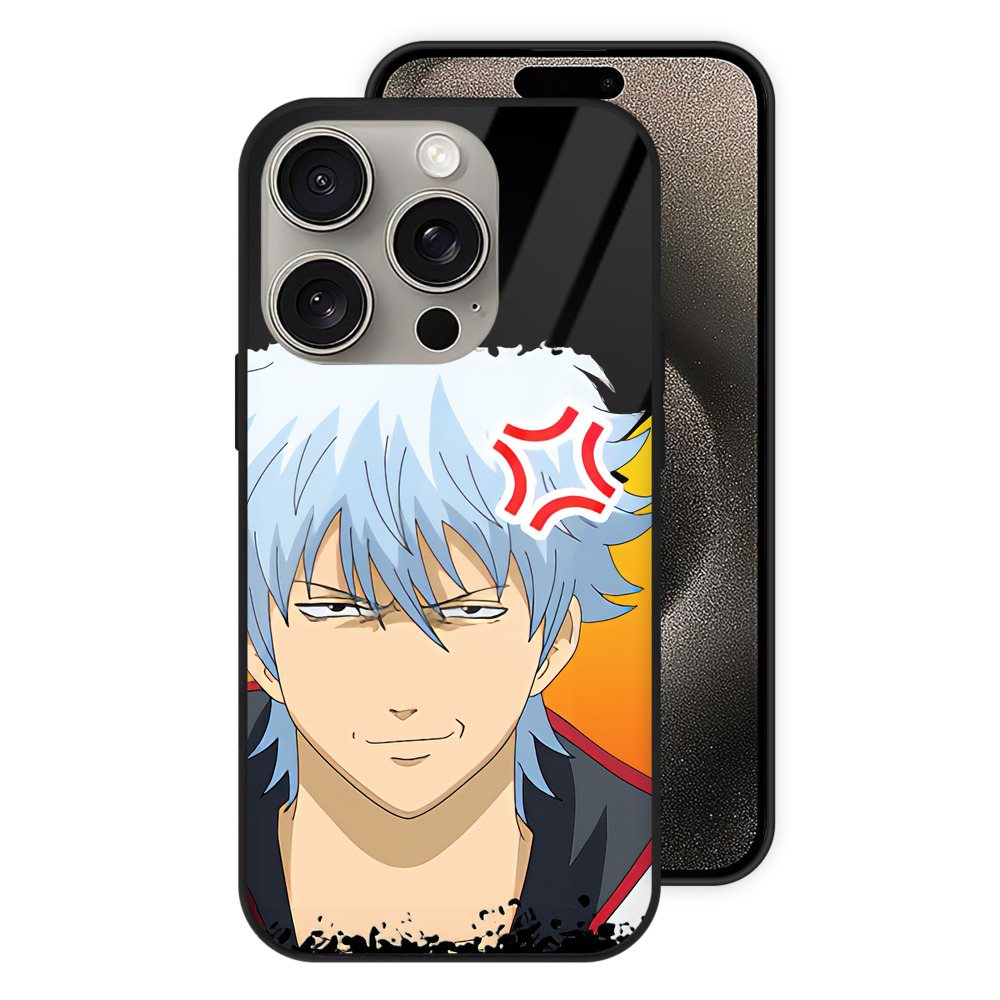 （画像用） ぎんたま 坂田銀時（さかたぎんとき） 神楽 志村新八（しむら しんぱち） GINTAMA Sakata Gintoki Kagura Shimura Shinpachi 【iPhone15Pro対応】スマホケース 耐衝撃＆黄変防止 背面ガラス