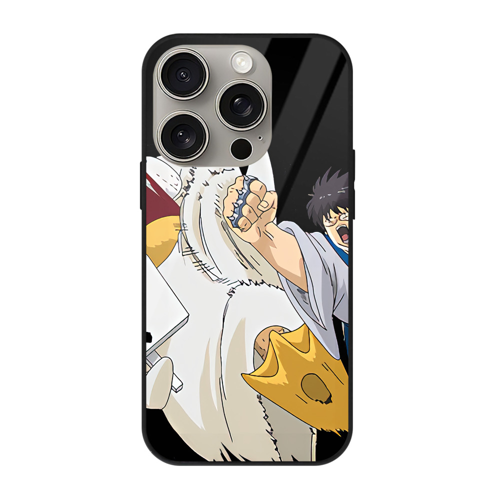 （画像用） ぎんたま 坂田銀時（さかたぎんとき） 神楽 志村新八（しむら しんぱち） GINTAMA Sakata Gintoki Kagura Shimura Shinpachi 【iPhone15Pro対応】スマホケース 耐衝撃＆黄変防止 背面ガラス