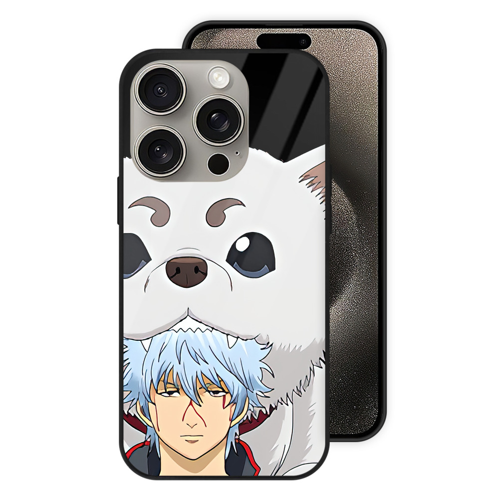 （画像用） ぎんたま 坂田銀時（さかたぎんとき） 神楽 志村新八（しむら しんぱち） GINTAMA Sakata Gintoki Kagura Shimura Shinpachi 【iPhone15Pro対応】スマホケース 耐衝撃＆黄変防止 背面ガラス